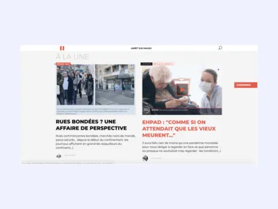 Page d'accueil du site Arrêt sur images avec ses articles à la une